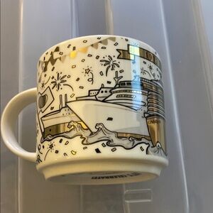 Carnival 50th Anniversary Gold and Black Cruise Ship Mug